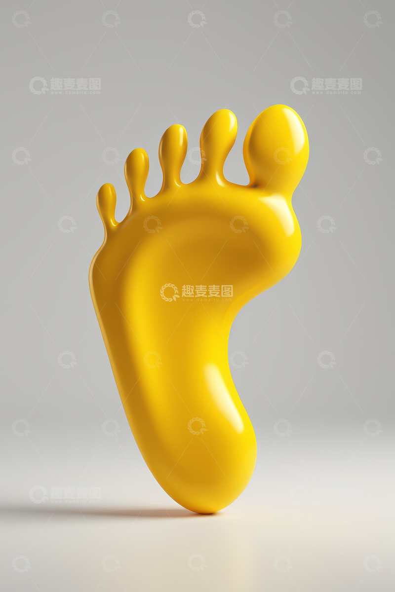 高清大图下载【趣麦麦图】三维黄色足部模型素材