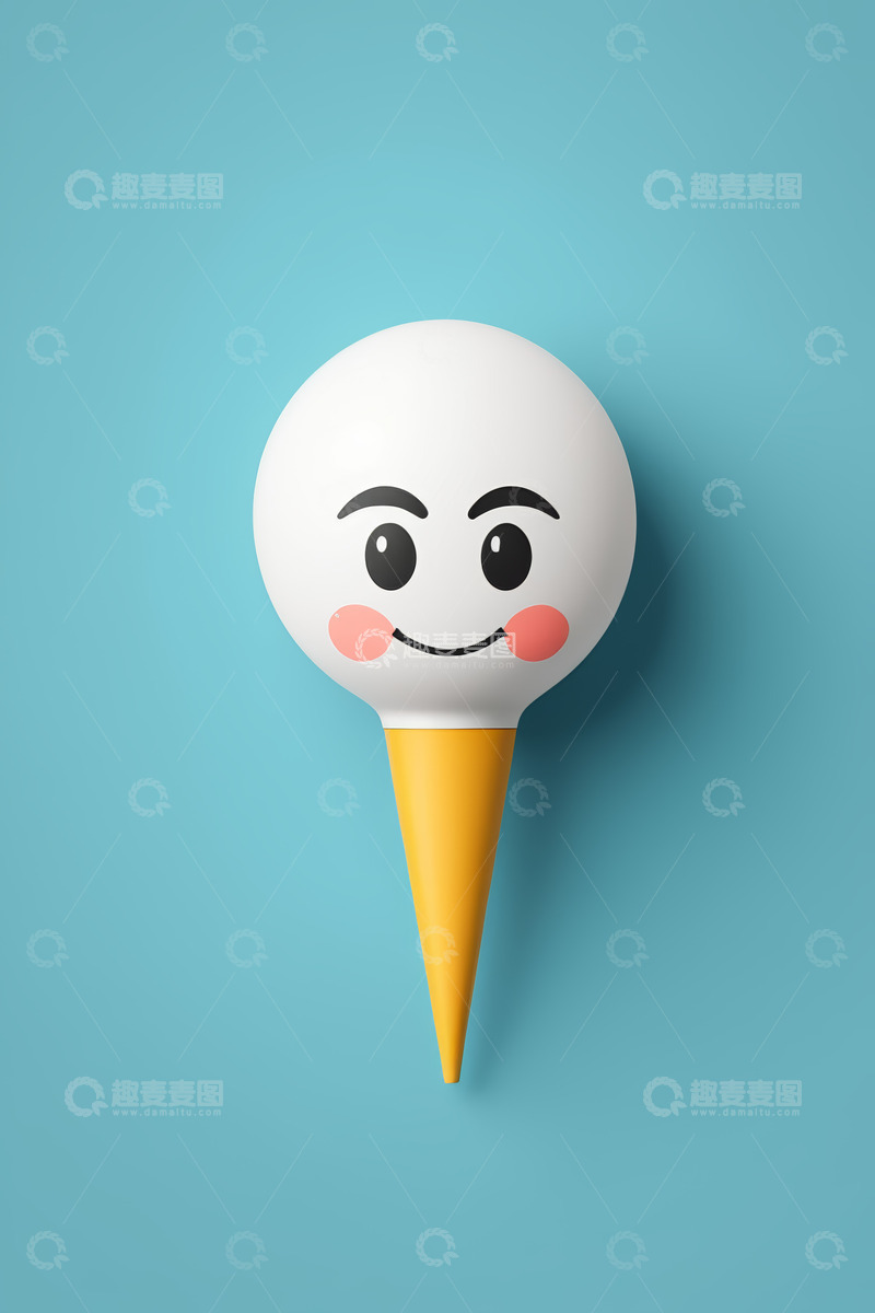 高清大图下载【趣麦麦图】卡通笑脸冰淇淋