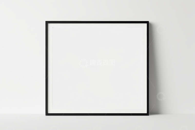 高清大图下载【趣麦麦图】白色背景黑色框架展示素材