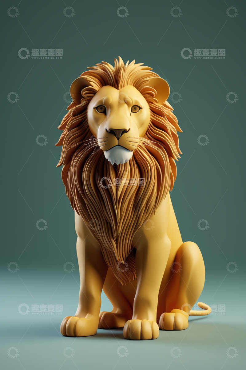 高清大图下载【趣麦麦图】3D立体狮子模型