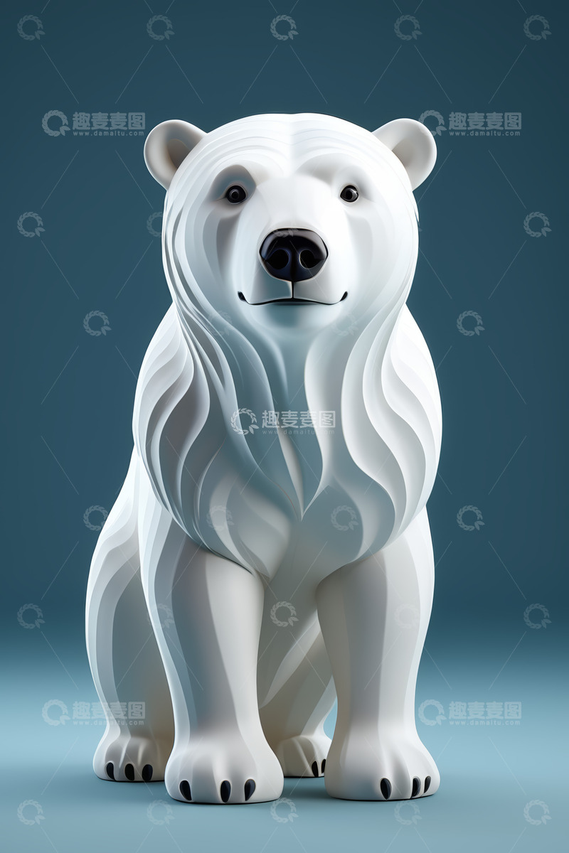 高清大图下载【趣麦麦图】白色卡通北极熊形象