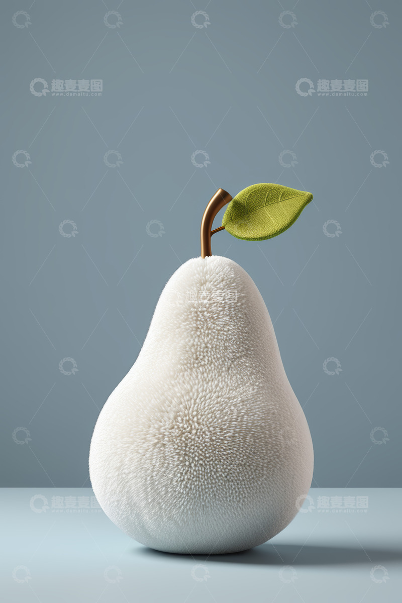 高清大图下载【趣麦麦图】毛绒质感梨子静物素材