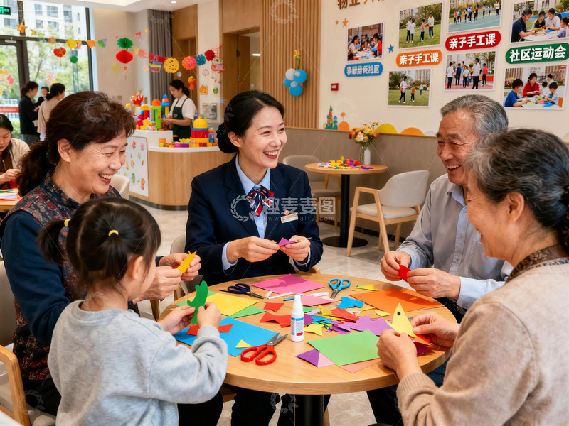 高清大图下载【趣麦麦图】温馨社区手工活动