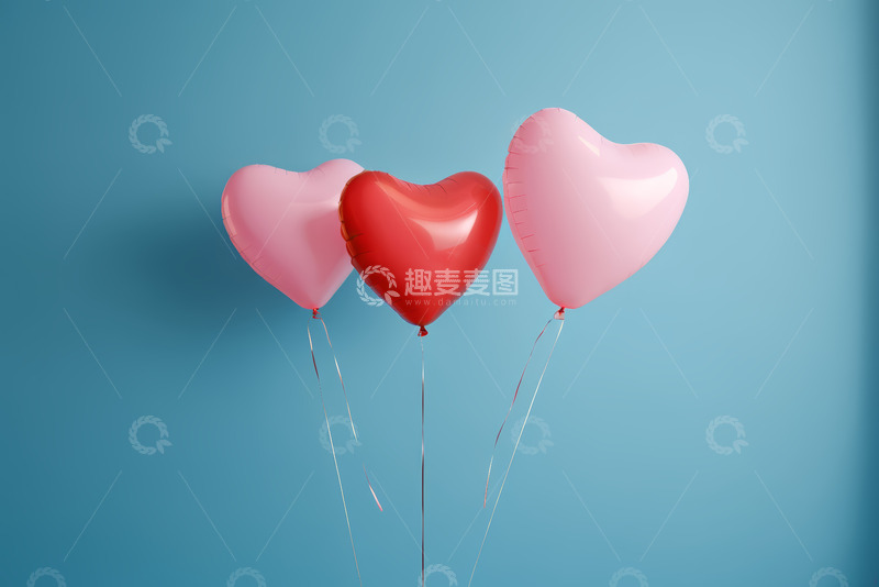 高清大图下载【趣麦麦图】心形气球背景图