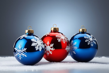 圣诞装饰彩球特写