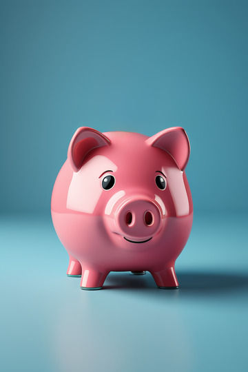 粉色小猪存钱罐特写