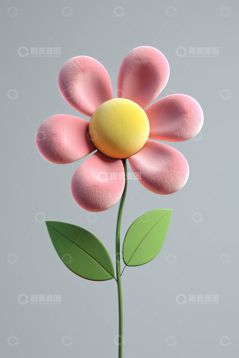 高清大图下载【趣麦麦图】粉色卡通花朵素材