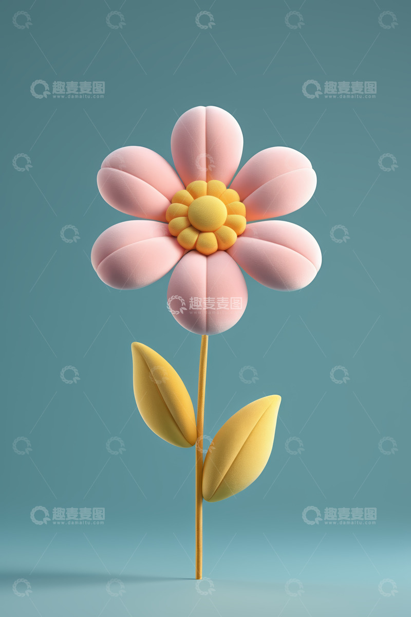 高清大图下载【趣麦麦图】粉色卡通立体花朵