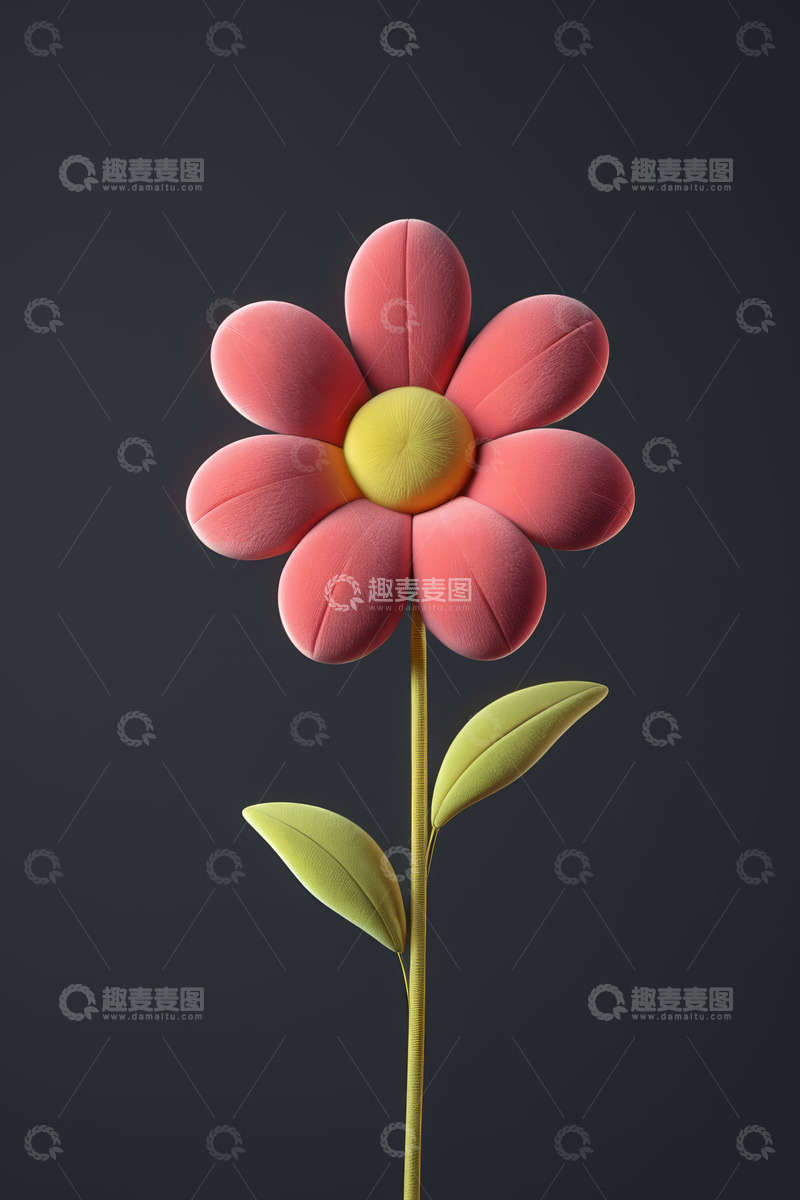 高清大图下载【趣麦麦图】粉色花朵3D模型