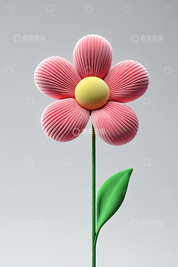 粉色花朵3D立体植物素材