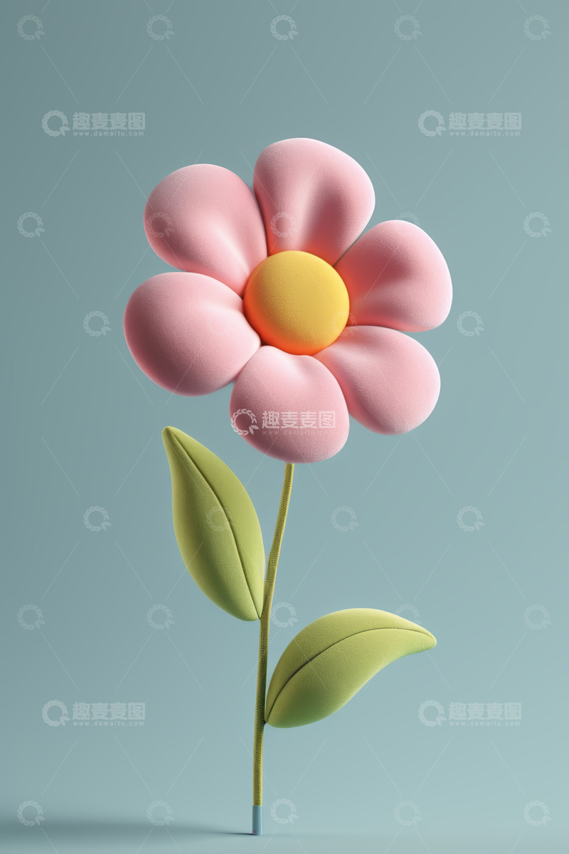 高清大图下载【趣麦麦图】立体粉色花朵设计素材