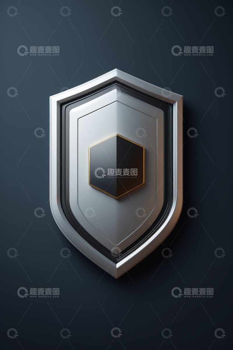 高清大图下载【趣麦麦图】金属盾牌图标设计素材