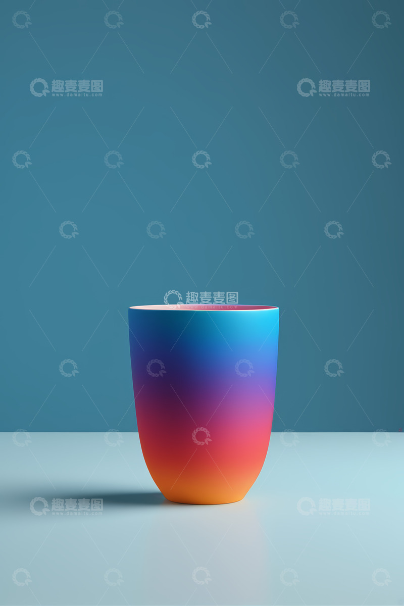 高清大图下载【趣麦麦图】多彩渐变杯子静物展示
