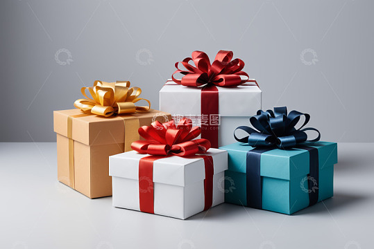 多彩礼物盒带精美丝带