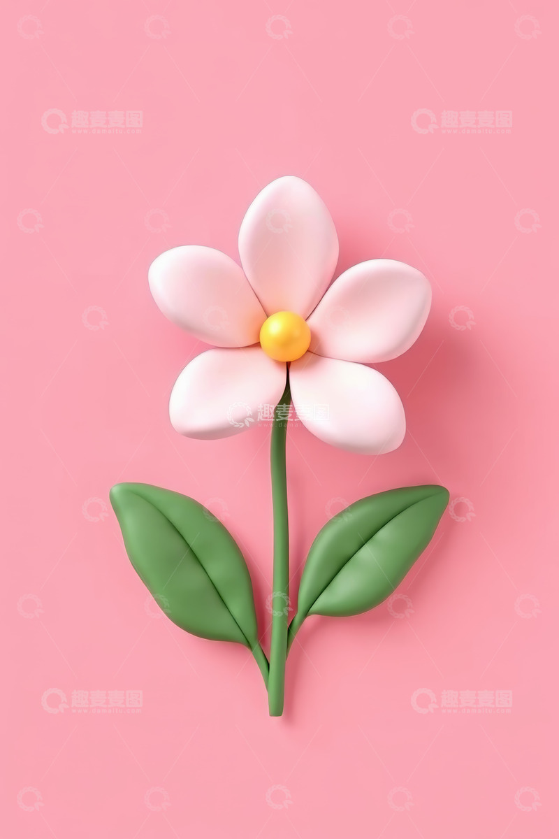 高清大图下载【趣麦麦图】粉色背景立体花朵