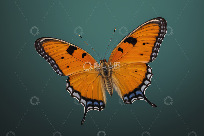 高清大图下载【趣麦麦图】橙色蝴蝶特写
