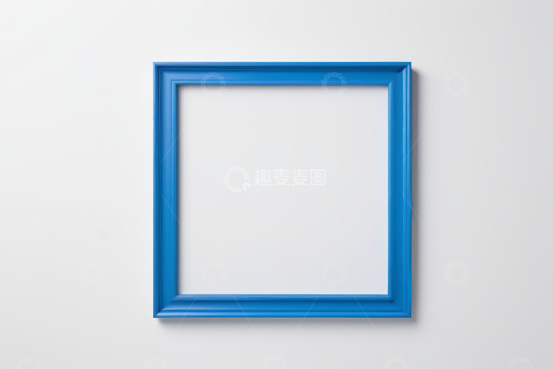 高清大图下载【趣麦麦图】白色背景上的蓝色方形框架