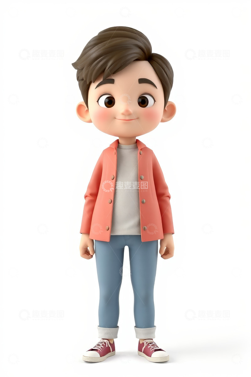 高清大图下载【趣麦麦图】卡通男孩站立形象