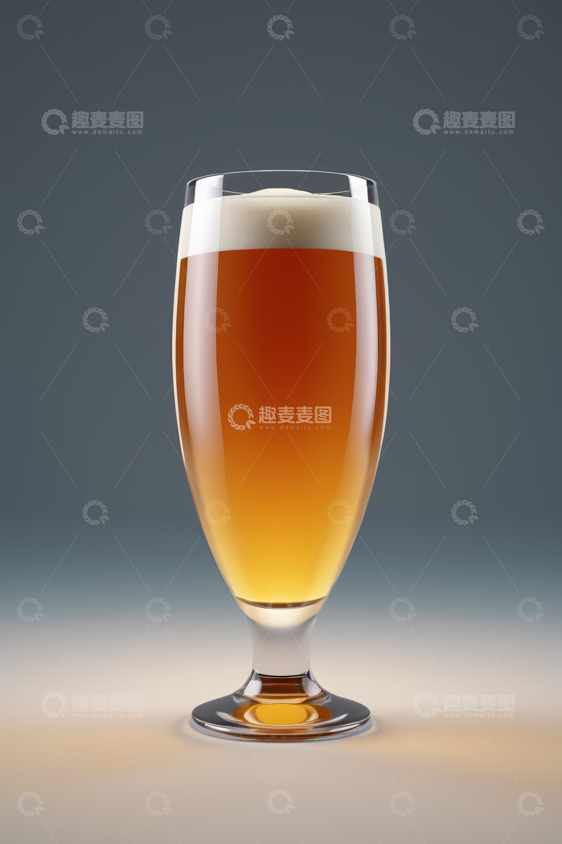 高清大图下载【趣麦麦图】高脚杯中的啤酒饮品特写