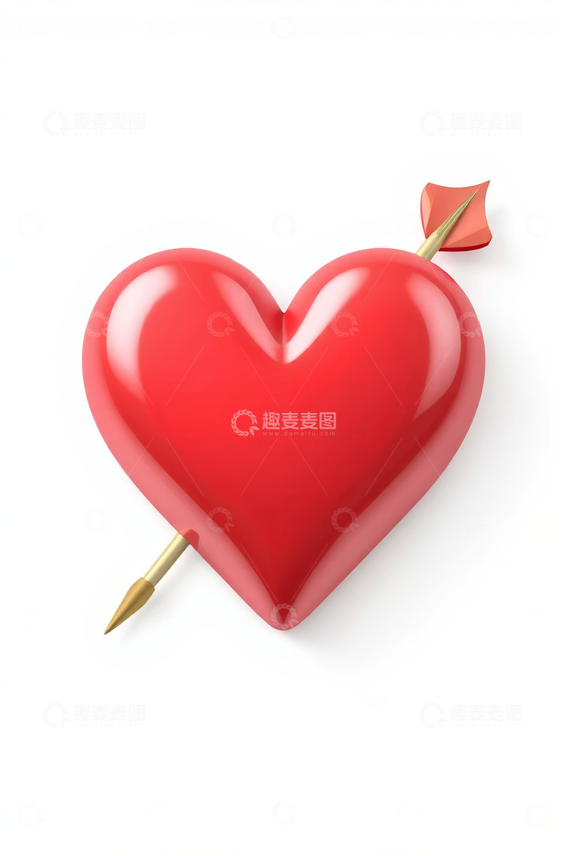 高清大图下载【趣麦麦图】红心被箭射中