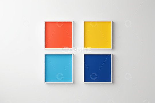 四色方形色块背景图案