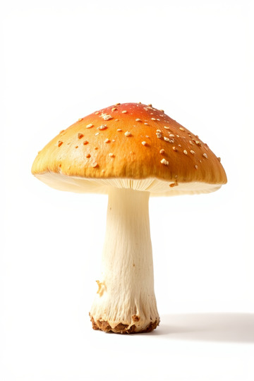 橙白相间蘑菇特写