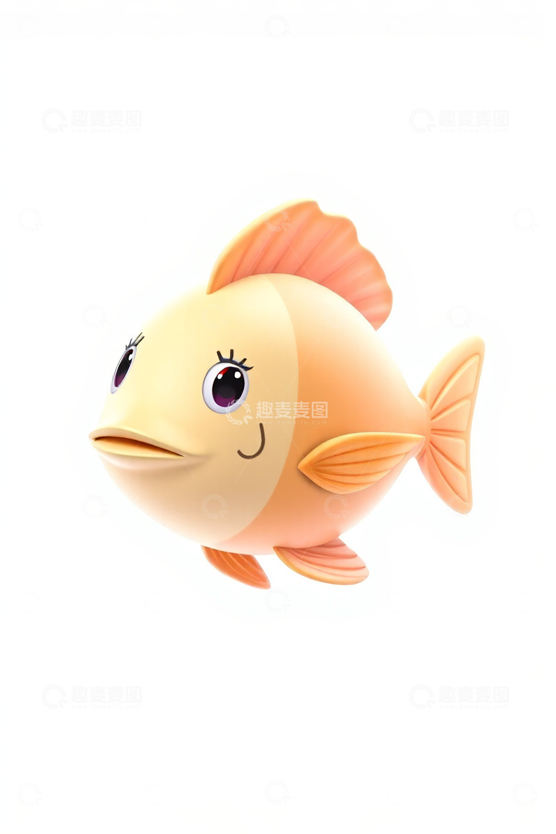 高清大图下载【趣麦麦图】卡通金鱼形象素材