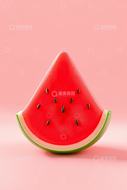 粉色背景红色西瓜切片
