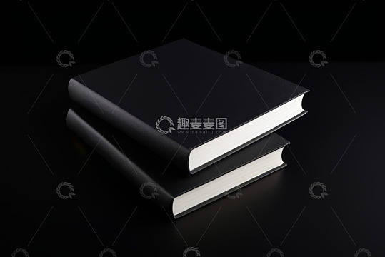 两本黑色书籍叠放