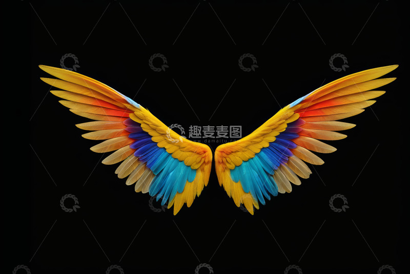 高清大图下载【趣麦麦图】多彩翅膀设计素材