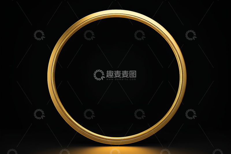 高清大图下载【趣麦麦图】黑色背景金色圆形素材