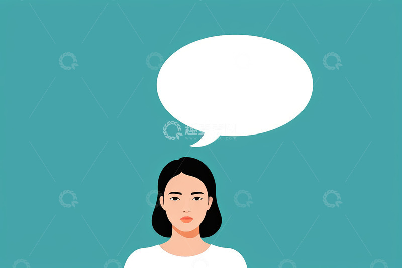 高清大图下载【趣麦麦图】女性头像配空白对话气泡