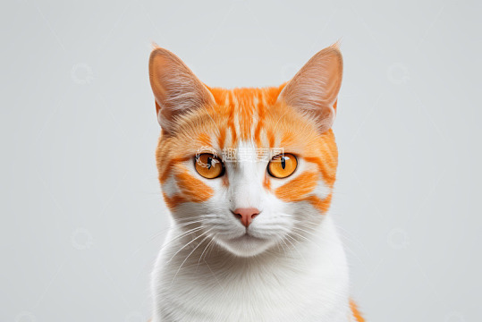 橙白相间猫咪特写
