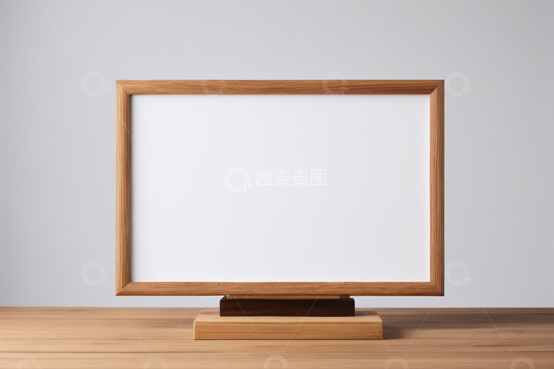 高清大图下载【趣麦麦图】木质相框置于木桌的展示素材