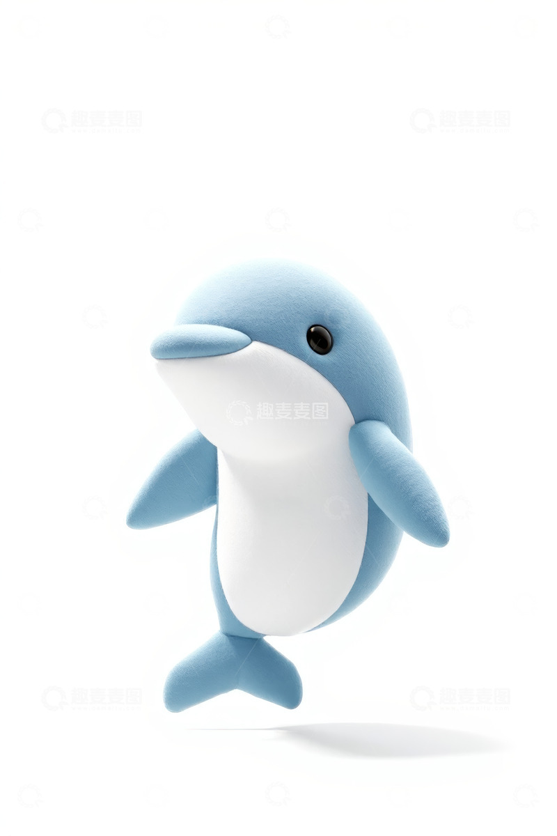 高清大图下载【趣麦麦图】蓝色海豚玩偶特写