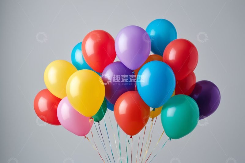 高清大图下载【趣麦麦图】彩色气球束特写