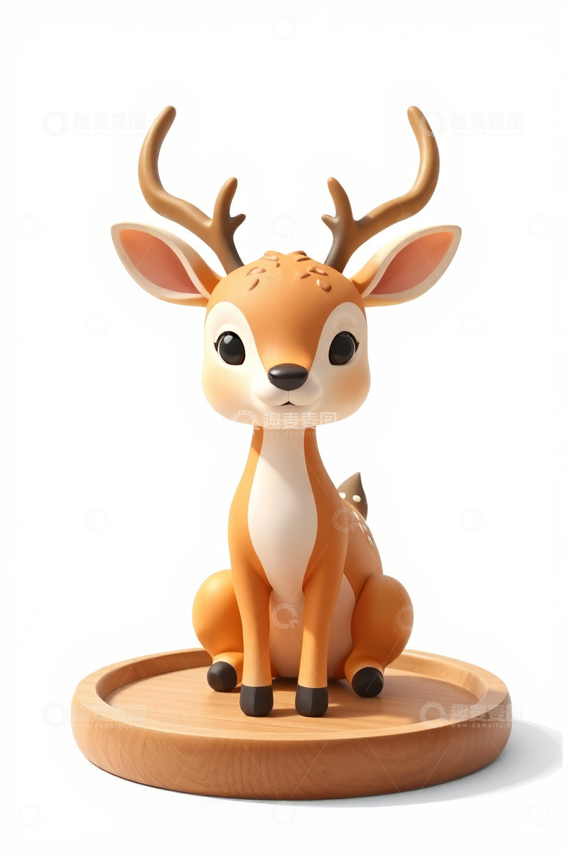 高清大图下载【趣麦麦图】-卡通小鹿摆件