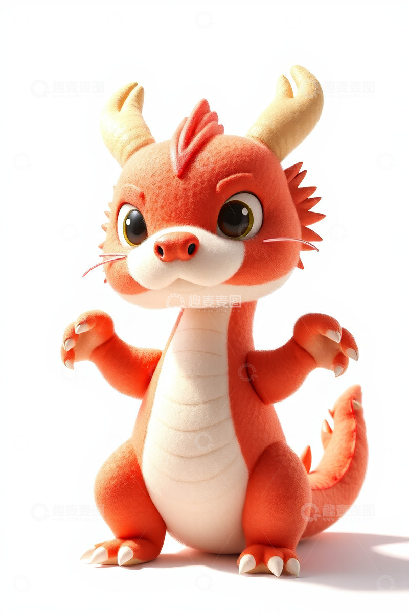 高清大图下载【趣麦麦图】可爱卡通红龙形象