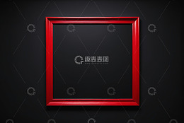 黑色背景上的红色方形框架