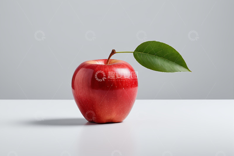 高清大图下载【趣麦麦图】红色新鲜苹果静物特写