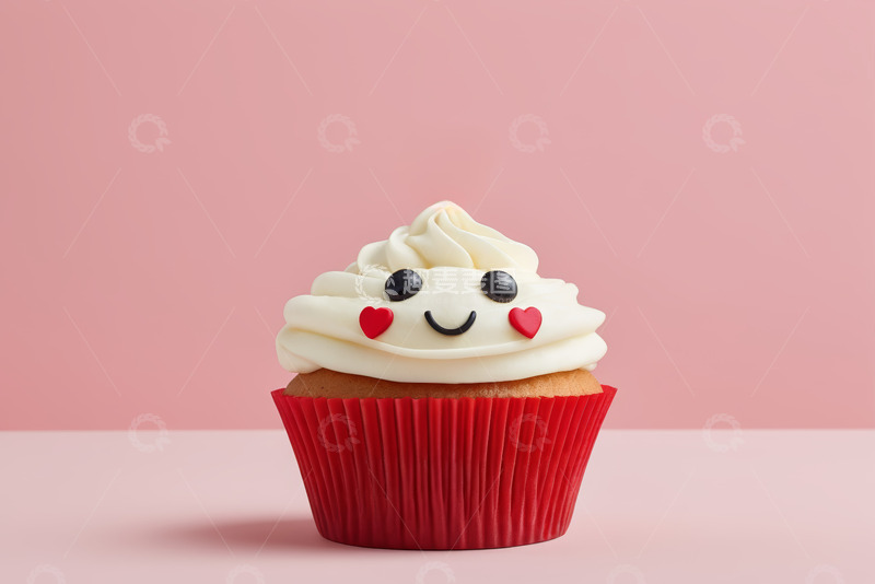 高清大图下载【趣麦麦图】红色纸杯蛋糕特写