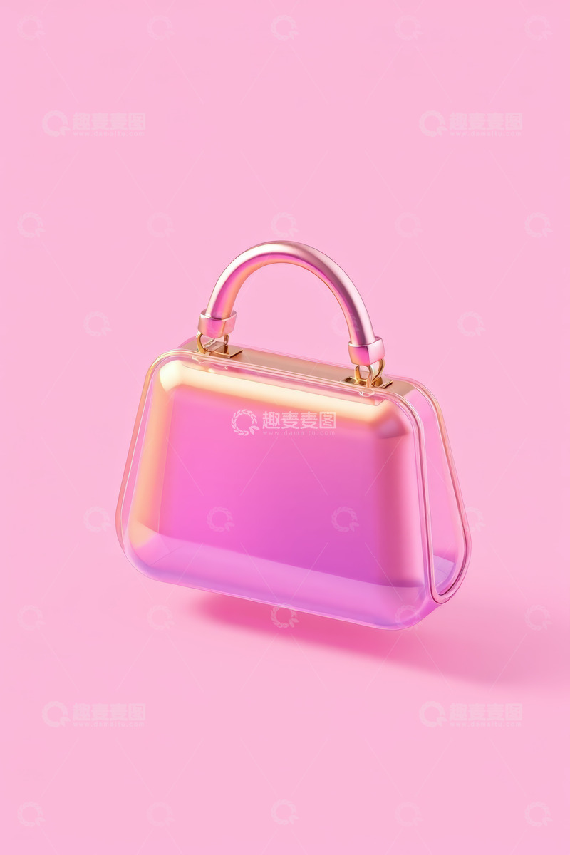 高清大图下载【趣麦麦图】粉色时尚手提包素材