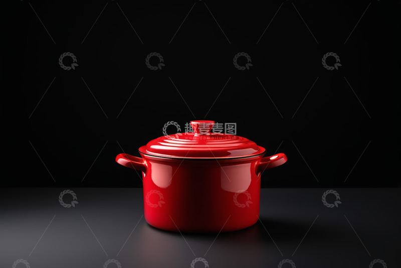 高清大图下载【趣麦麦图】红色烹饪锅特写