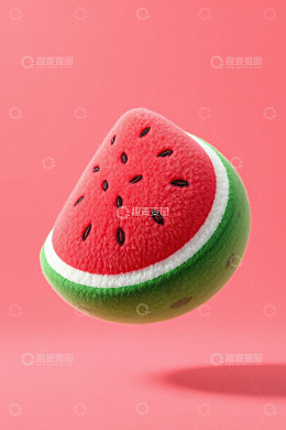 悬浮的西瓜造型毛绒玩具