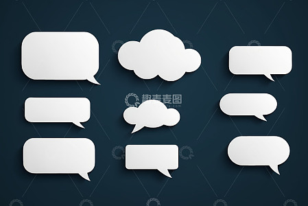 白色聊天对话框插图素材