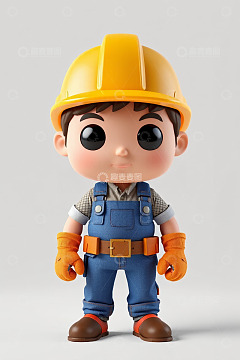 卡通工人形象3D模型