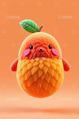 毛绒质感拟人化水果形象