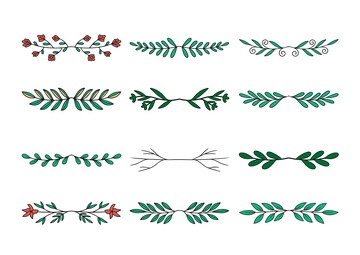 简约风格植物装饰图案插画