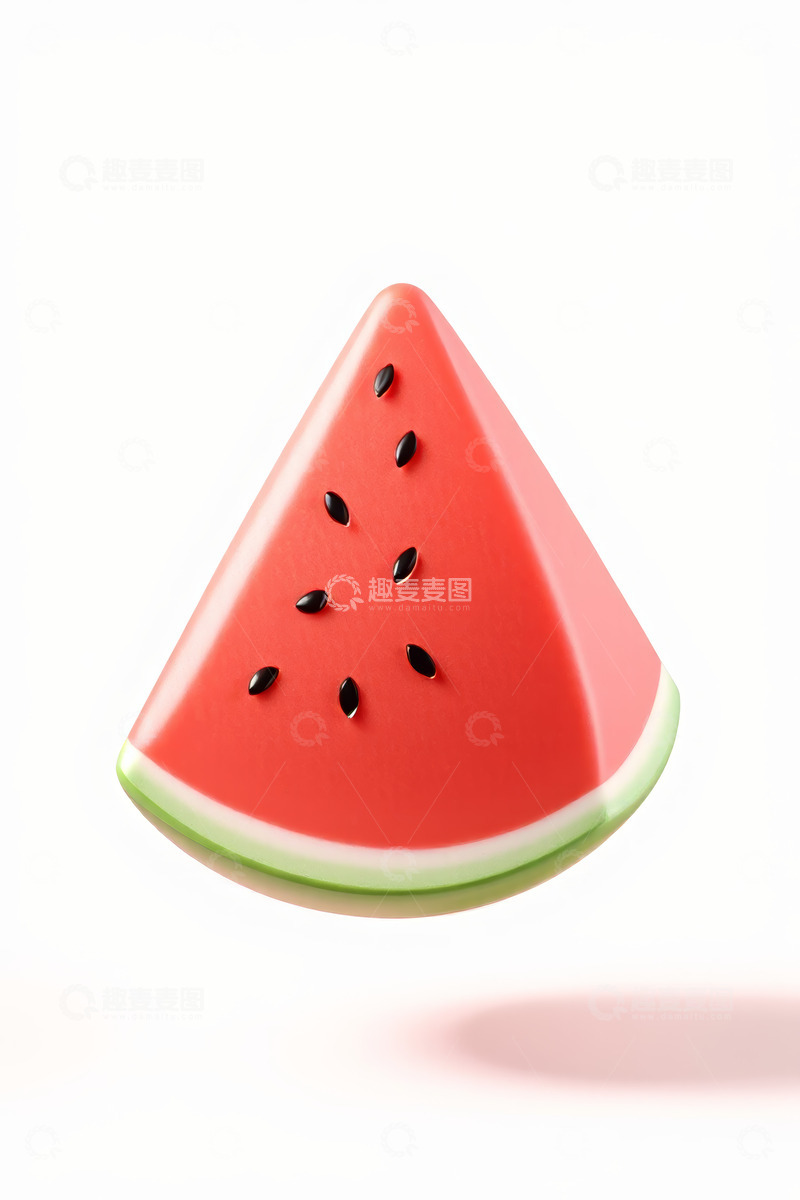 高清大图下载【趣麦麦图】悬浮的立体西瓜块素材