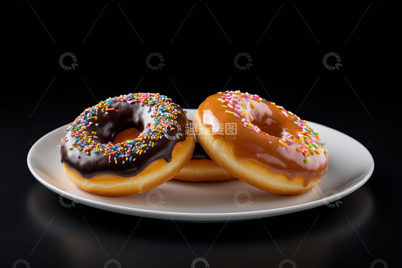 高清大图下载【趣麦麦图】盘子里的美味装饰甜甜圈